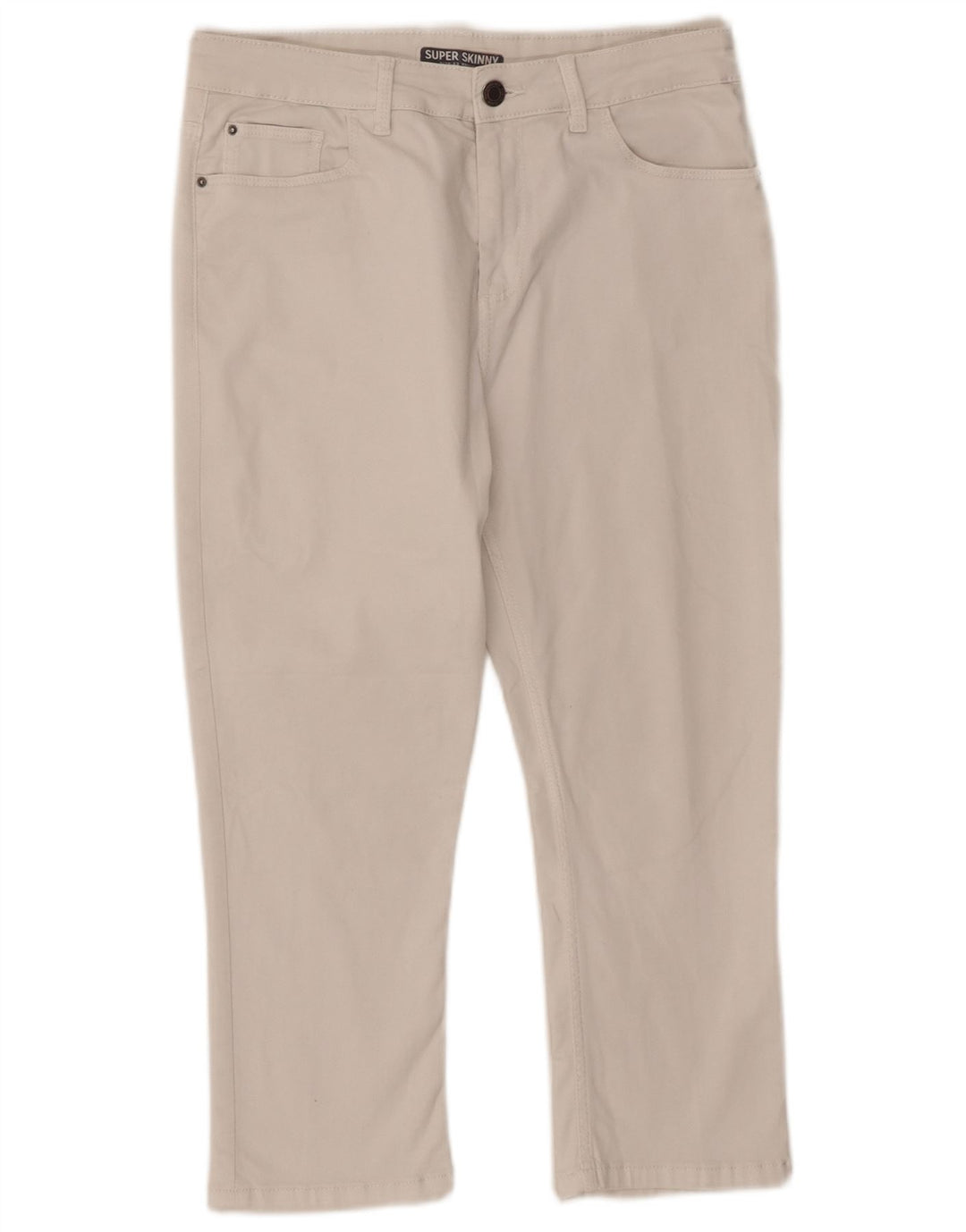 Marks & Spencer Dame Capri Bukser UK 12 Medium W32 L21 Hvid