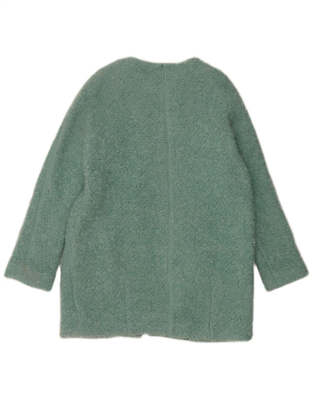 Zara Dame Oversized Overfrakke UK 14 Medium Blue Cotton