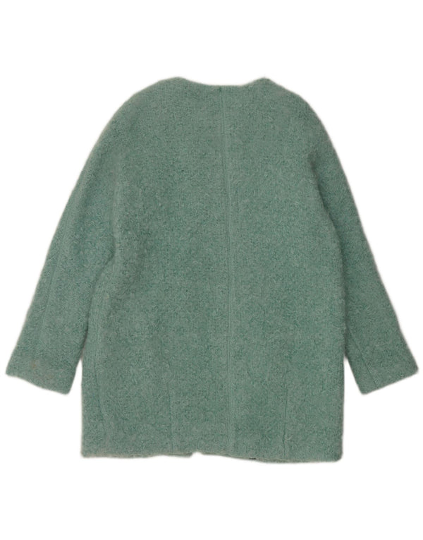 Zara Dame Oversized Overfrakke UK 14 Medium Blue Cotton