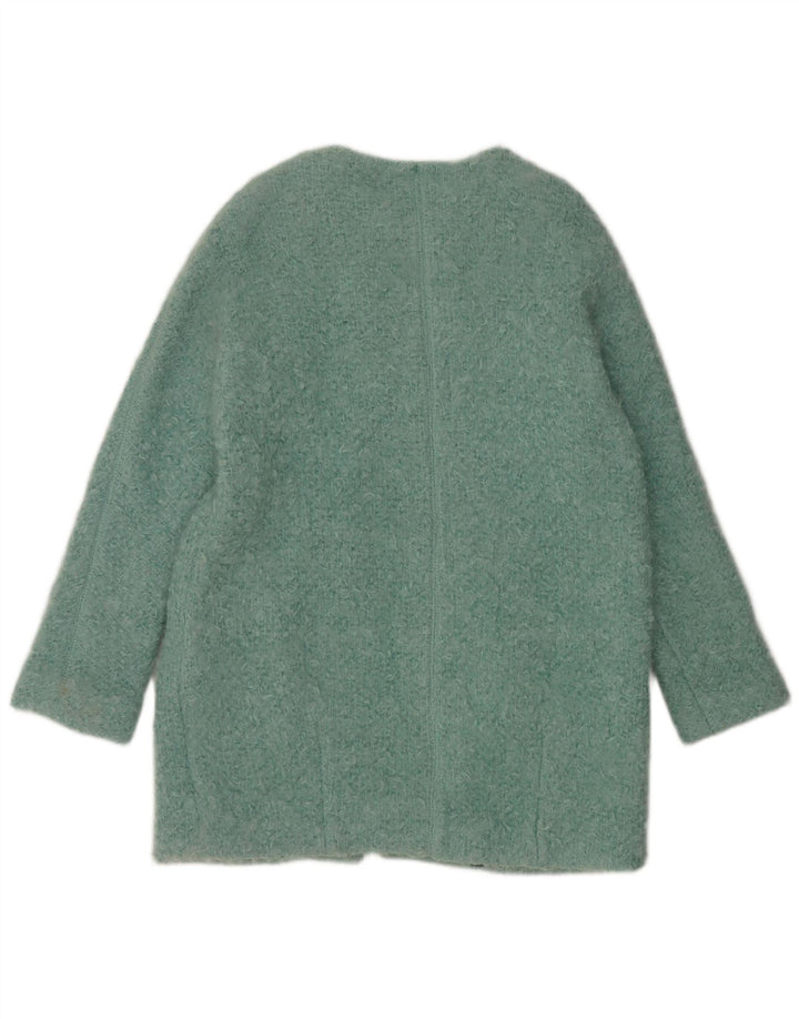 Zara Dame Oversized Overfrakke UK 14 Medium Blue Cotton