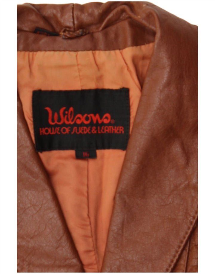 WILSONS Womens Leather Jacket UK 16 Large  Brown Leather