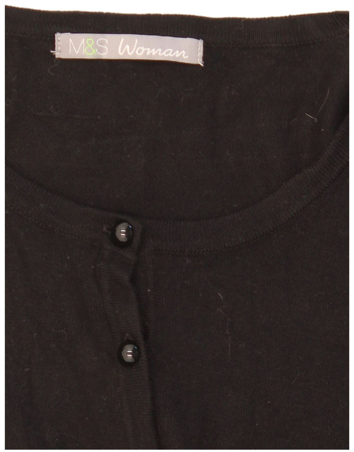 Marks & Spencer Dame Cardigan Sweater UK 14 Medium Black