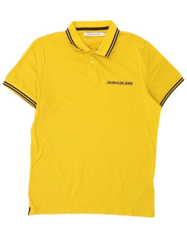 Calvin Klein Jeans Poloshirt til mænd Medium gul stribet bomuld