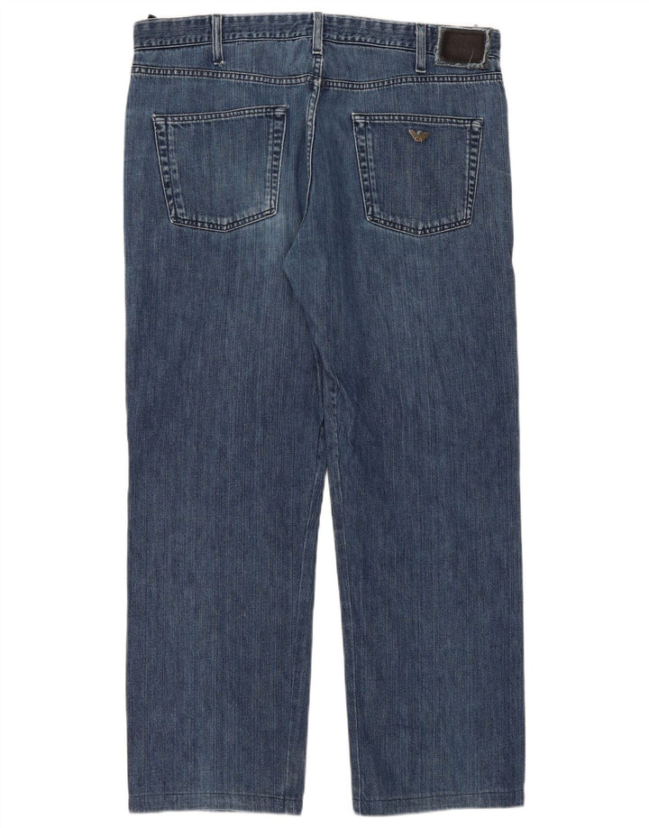 Armani Straight Jeans til mænd W38 L31 Blå Bomuld