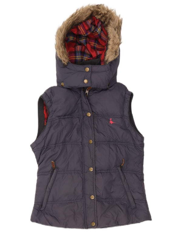 Jack Wills Herre Hooded Padded Gilet UK 8 Small Navy Blue