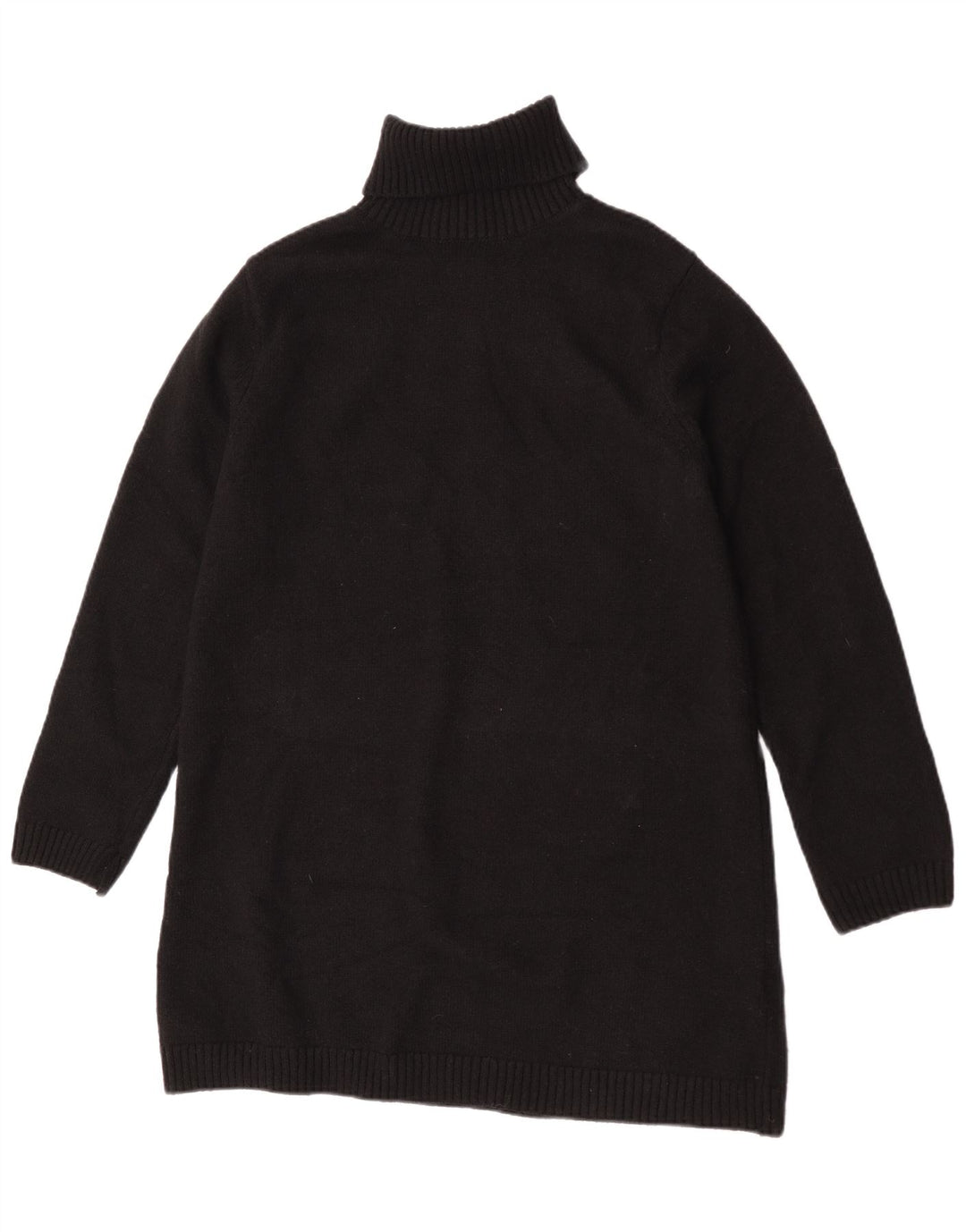 Zara Dame Longline rullehals sweater UK 14 Medium Sort Polyester