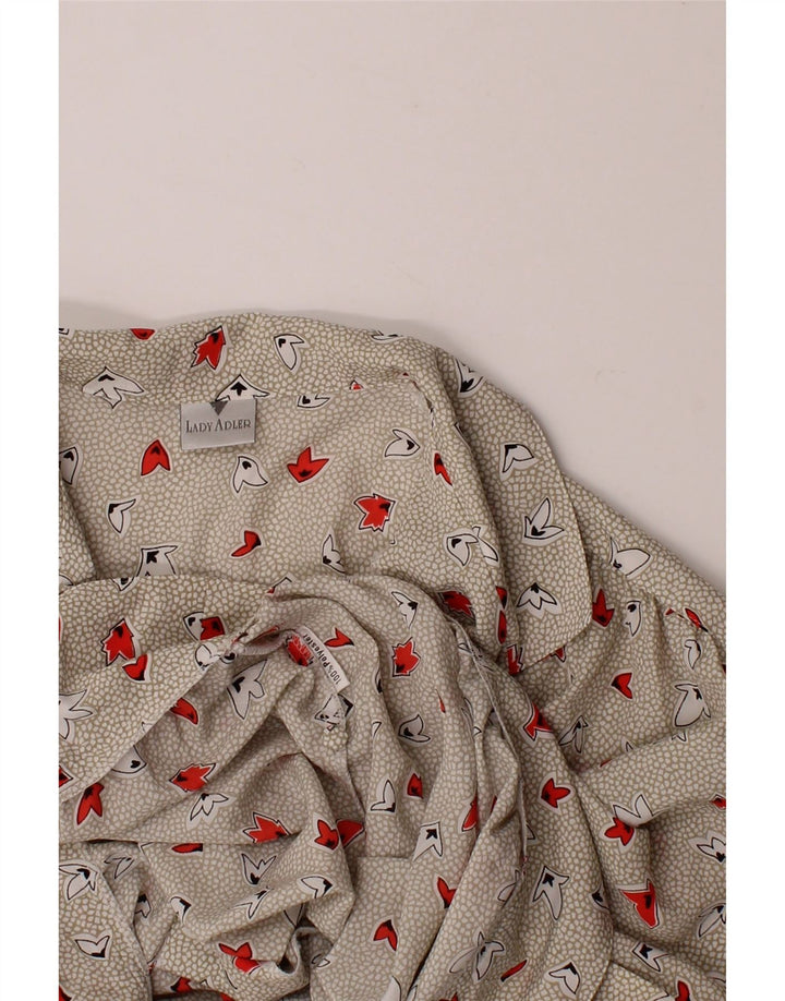 VINTAGE Womens Oversized Abstract Pattern Shirt Blouse UK 14 Medium Grey Vintage Vintage and Second-Hand Vintage from Messina Hembry 