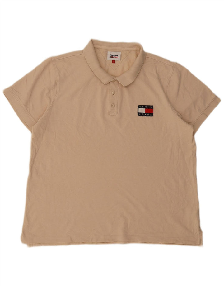 TOMMY HILFIGER Mens Polo Shirt 2XL Pink Cotton