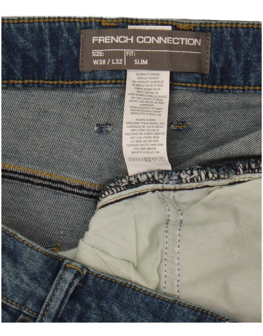 French Connection Herre Slim Jeans W38 L25 Blå Bomuld