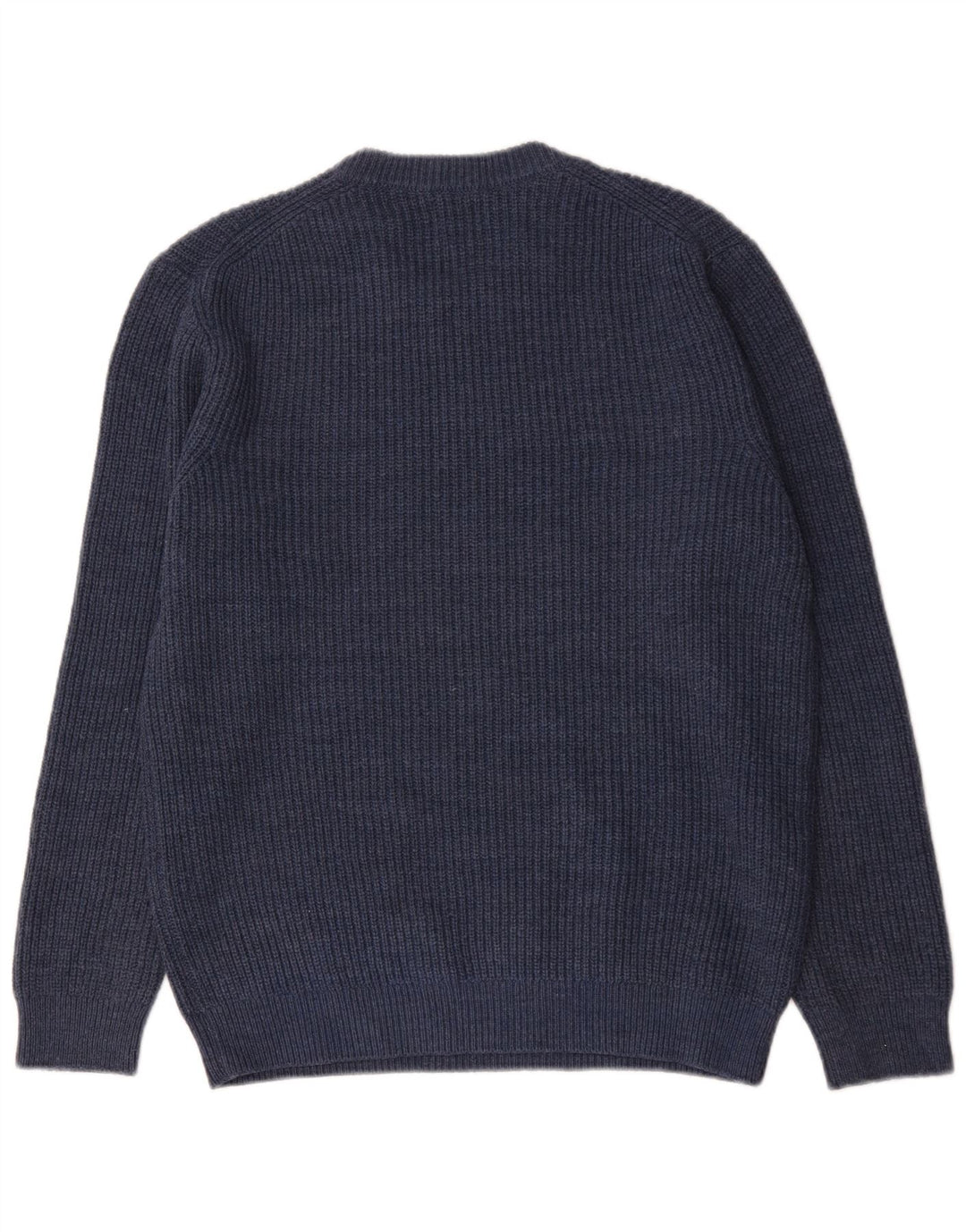 Zara Herre Crew Neck Jumper Sweater Stor Blå Akryl