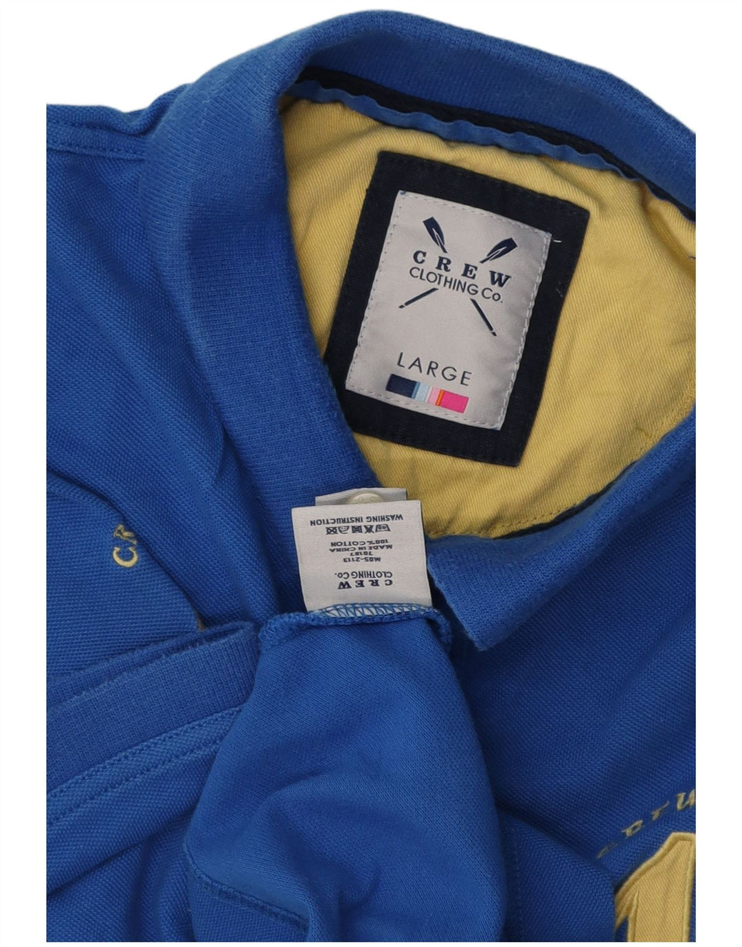 CREW CLOTHING Mens Polo Shirt Large Blue Cotton
