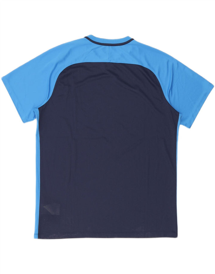 Nike Herre Dri Fit T-shirt Top 2XL Marineblå Colourblock Polyester