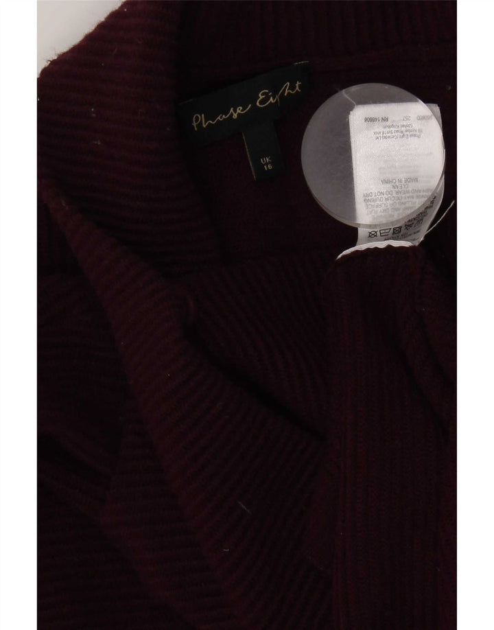 Phase Eight Womens Oversized Longline Cardigan Sweater UK 16 Large Burgundy