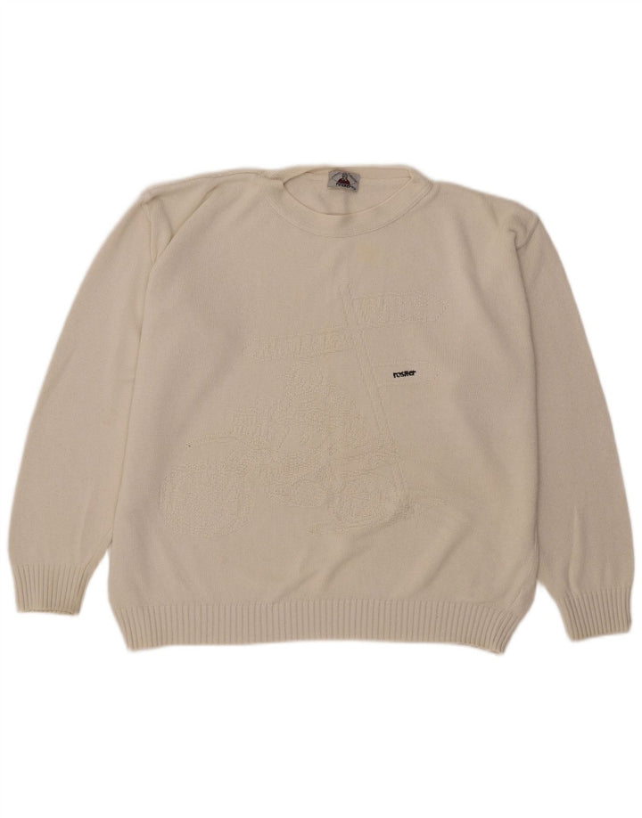 Rosner Dame Grafisk Crew Neck Jumper Sweater IT 54 3XL Off White
