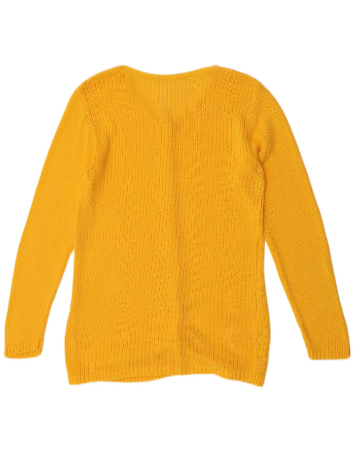 VINTAGE Dame Cardigan Sweater UK 14 Medium Gul