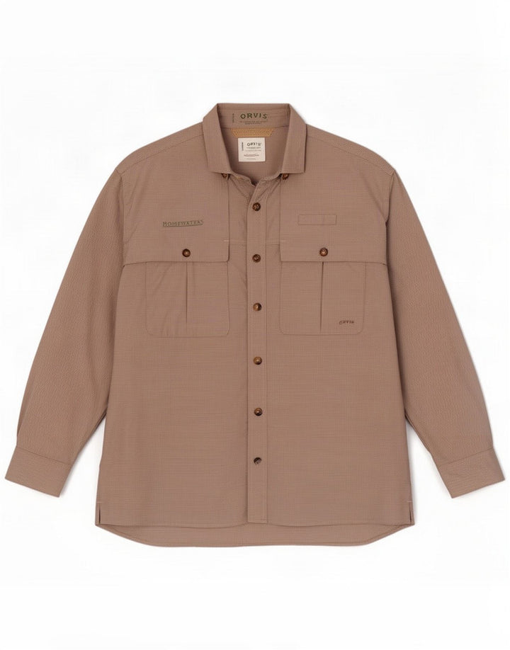 Orvis Rejseskjorte til mænd Large Beige Gingham Polyester