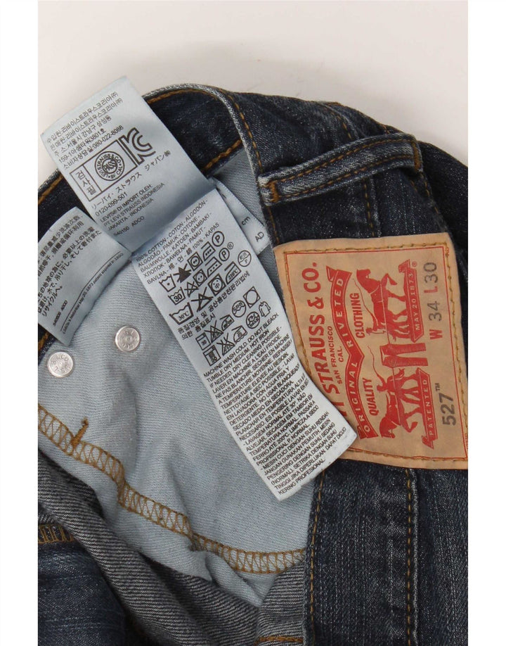 Levi's Herre 527 Bootcut Jeans W34 L30 Marineblå Bomuld