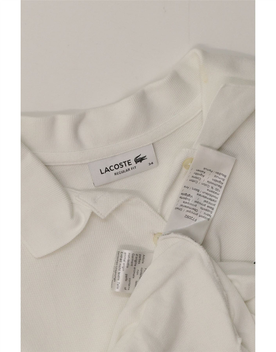 LACOSTE Womens Regular Fit Polo Shirt Størrelse 34 Lille hvid bomuld