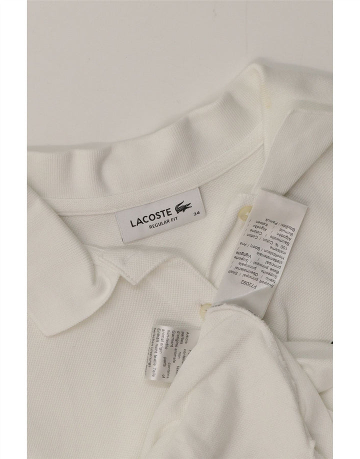 LACOSTE Womens Regular Fit Polo Shirt Størrelse 34 Lille hvid bomuld