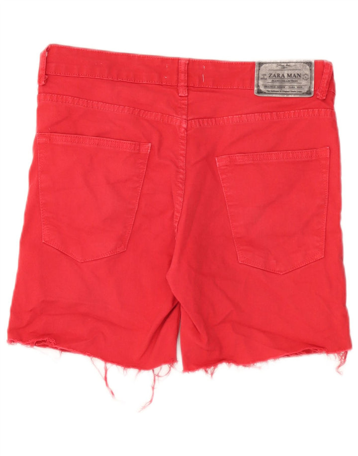Zara Herre Denim Shorts EU 40 Medium W31 Rød