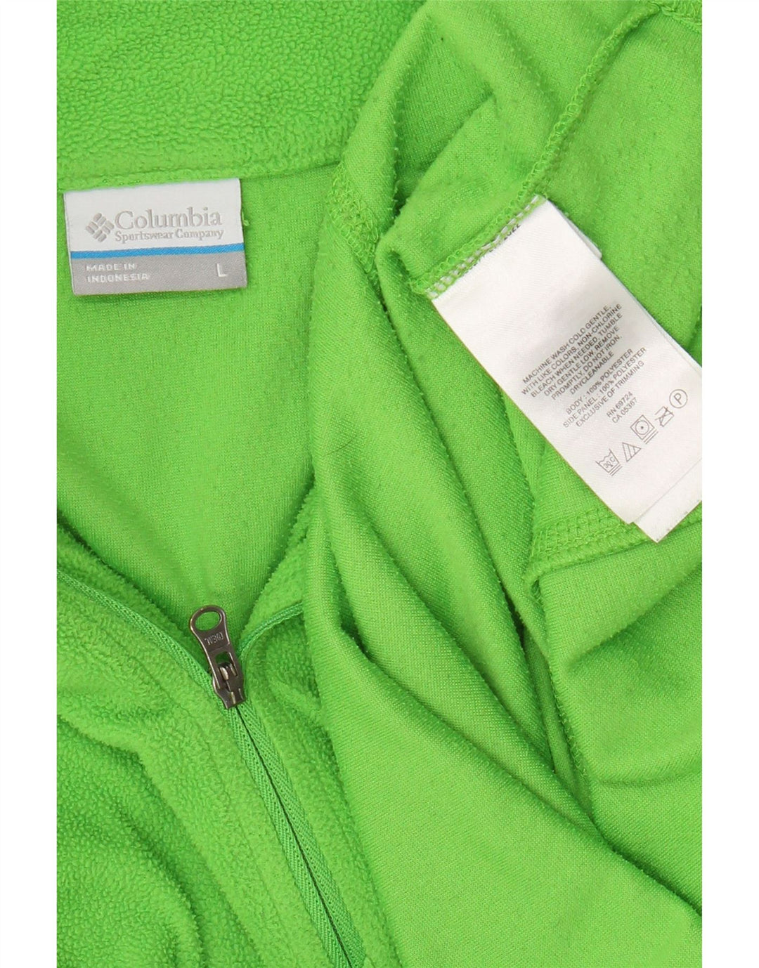 Columbia herre lynlås hals fleece jumper stor grøn polyester