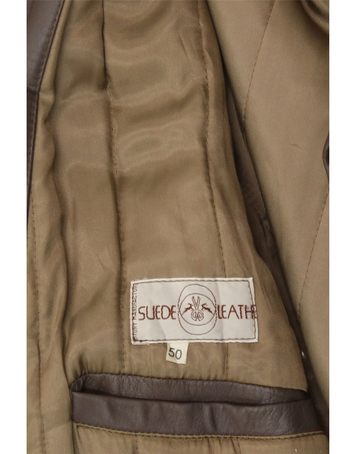 Vintage herre læderjakke IT 50 Stor brunt læder