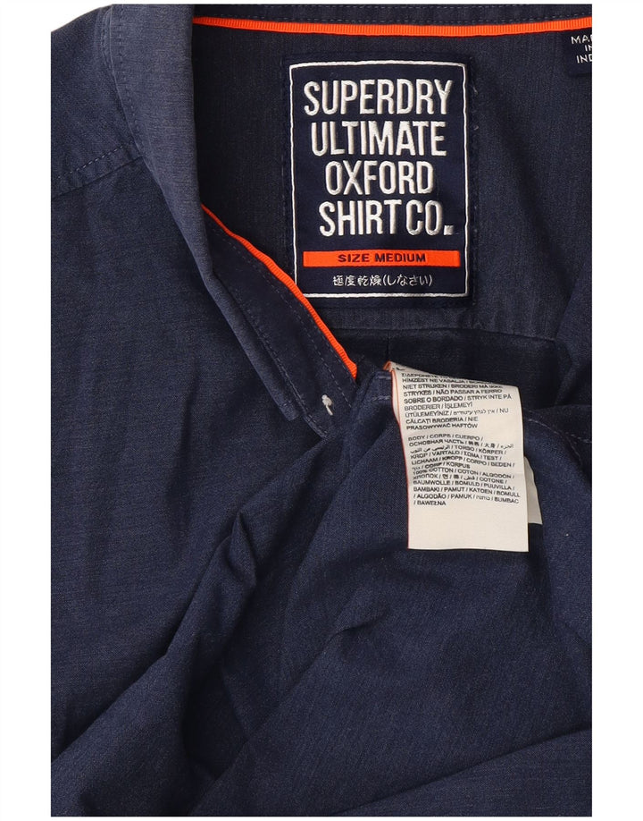 SUPERDRY Herre Regular Fit kortærmet skjorte medium marineblå bomuld