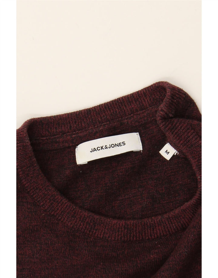 JACK & JONES Mens Boat Neck Jumper Sweater Medium Burgundy Cotton Vintage Jack & Jones and Second-Hand Jack & Jones from Messina Hembry 