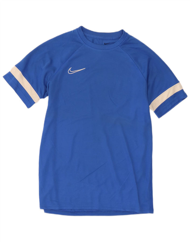 Nike Herre Dri Fit T-Shirt Top Stor Blå Colourblock Polyester