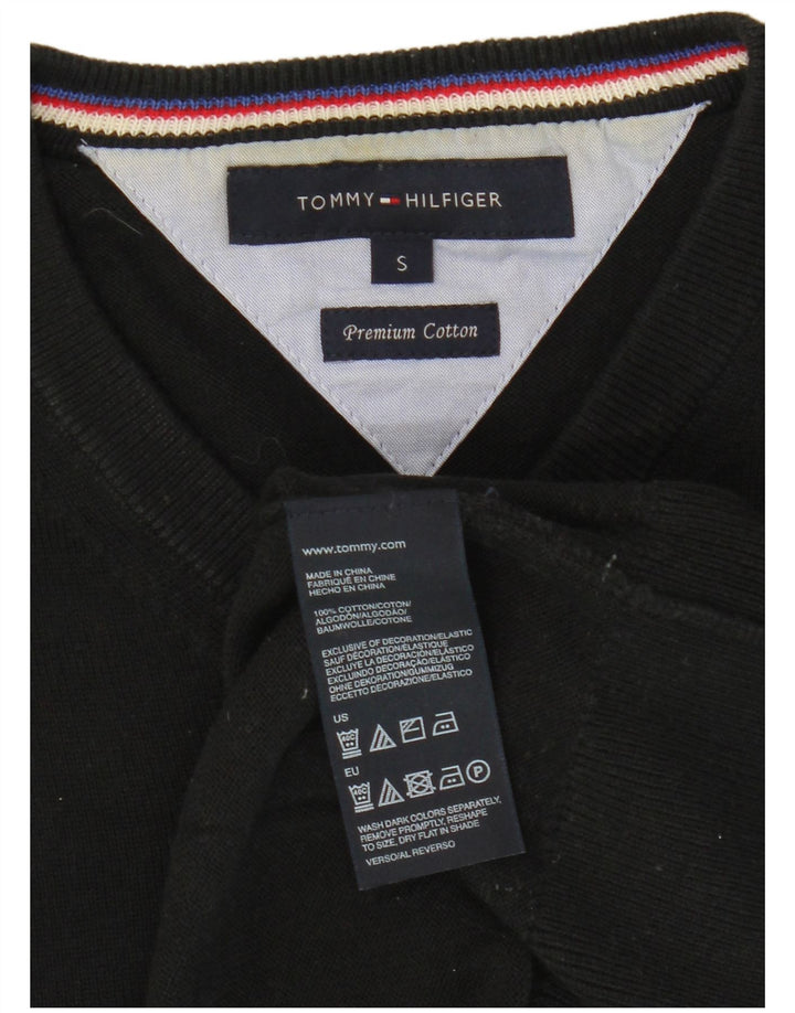 Tommy Hilfiger Herre V-hals sweater lille sort bomuld