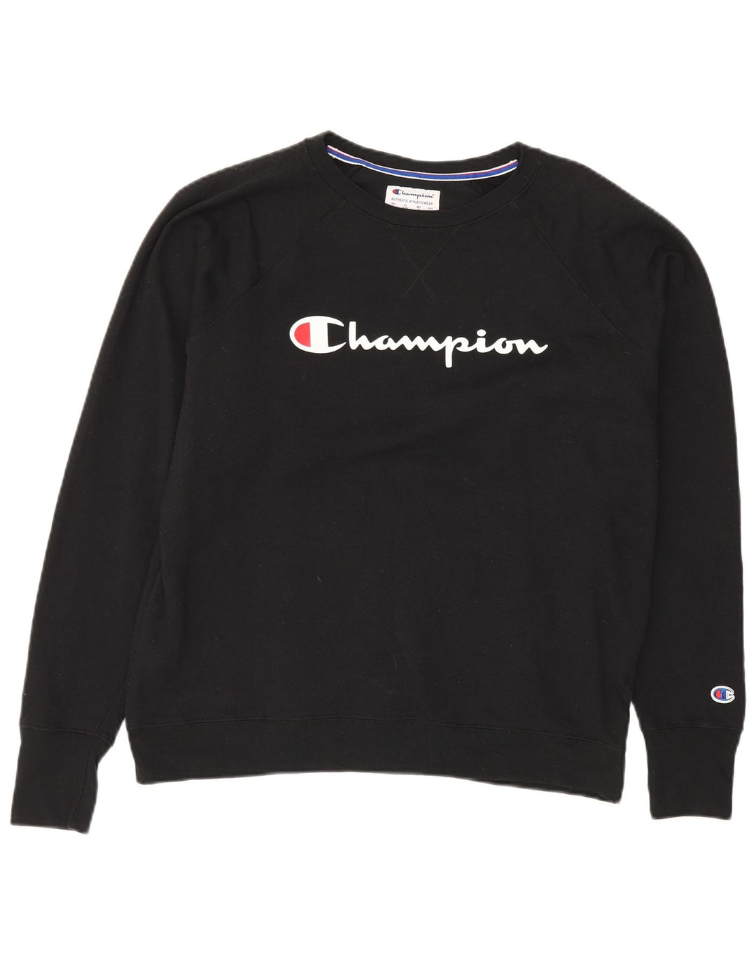 CHAMPION Dame Oversized Grafisk Sweatshirt Jumper UK 18 XL Sort