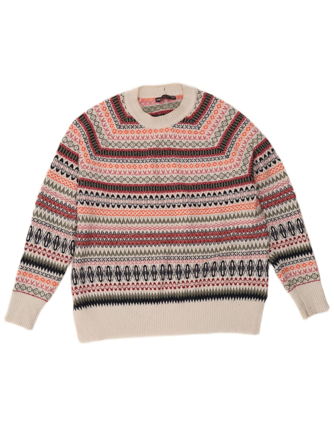 Marks & Spencer Dame sweater med rund hals DK 14 Medium Flerfarvet