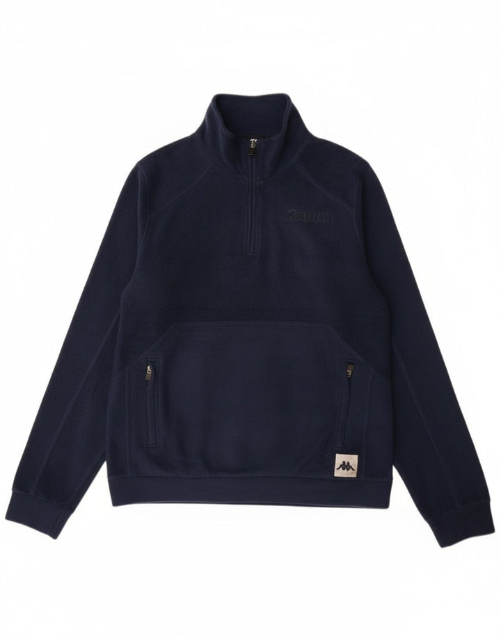 Kappa Herre grafisk lynlås-hals Fleece Jumper Medium Navy Blue Polyester