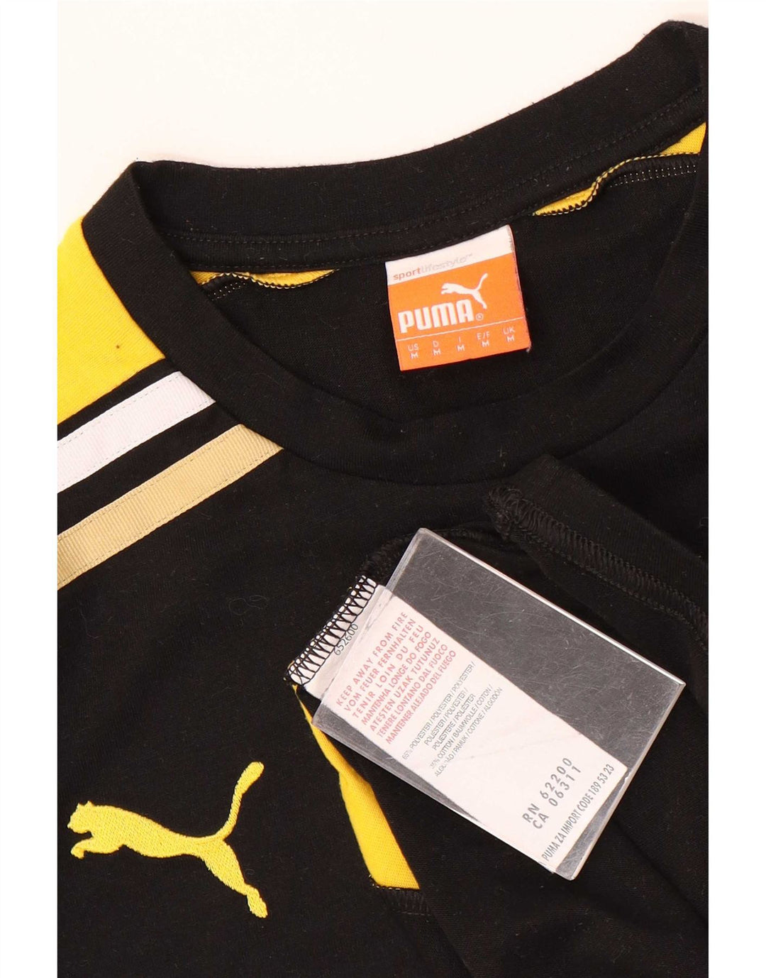 Puma Herre grafisk T-shirt Top Medium Sort Colourblock Polyester