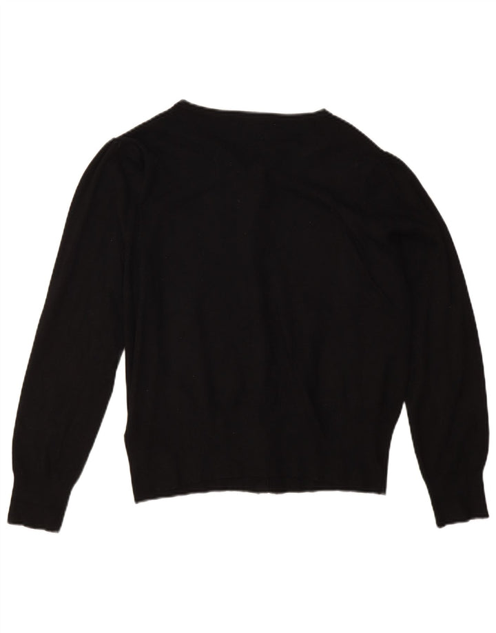 Marks & Spencer Dame Cardigan Sweater UK 14 Stor Sort Viscose