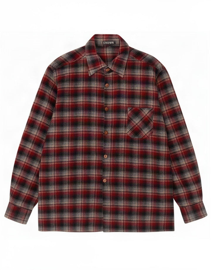 Crown Herre Flanelskjorte Medium rød ternet