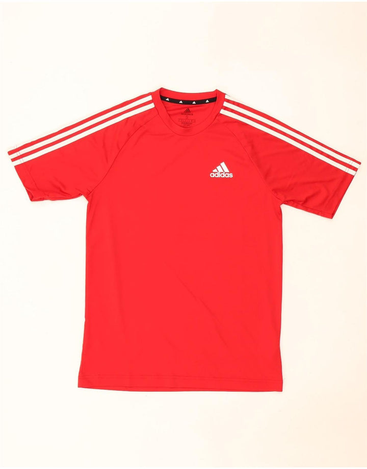 Adidas Herre Aeroready T-Shirt Top Lille Rød Polyester
