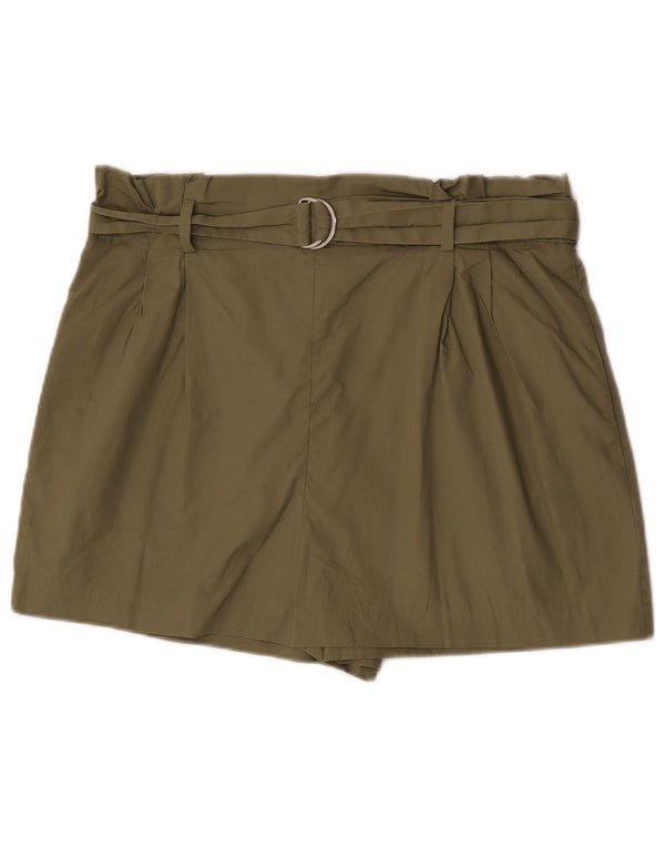 Zara Casual Shorts til kvinder XL W32 Khaki Bomuld