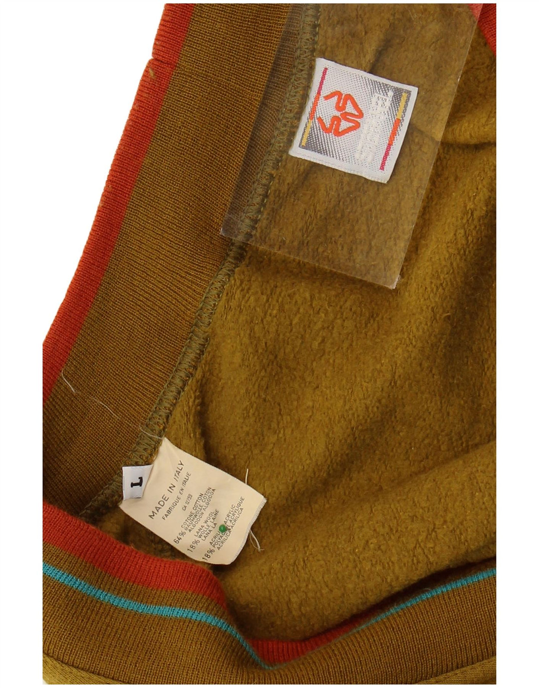 Stefanel Herre Cardigan Sweater Large Khaki Fair Isle Bomuld