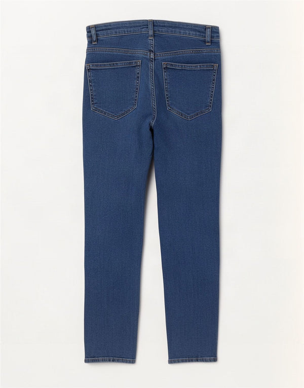 MINT FLØJEL Dame Straight Jeans UK 10 Small W27 L26 Blue Bomuld
