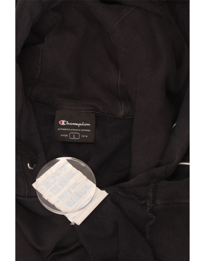 CHAMPION Grafisk hættetrøje til mænd Stor sort bomuld