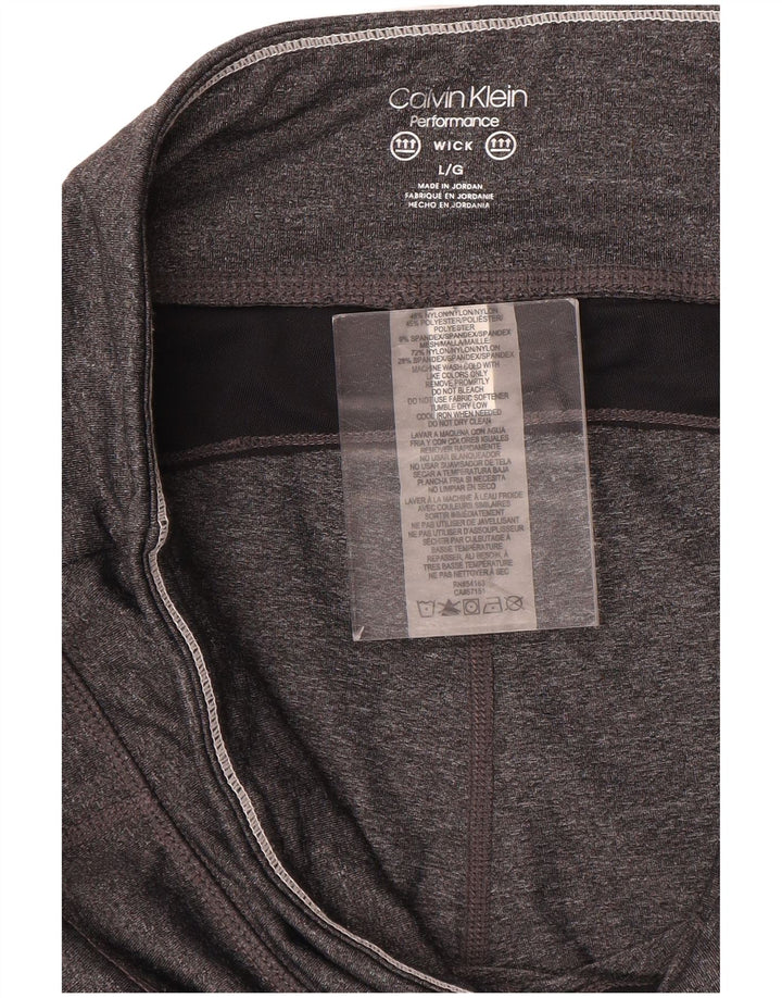 Calvin Klein Dame Leggings UK 16 Large Grey Colourblock
