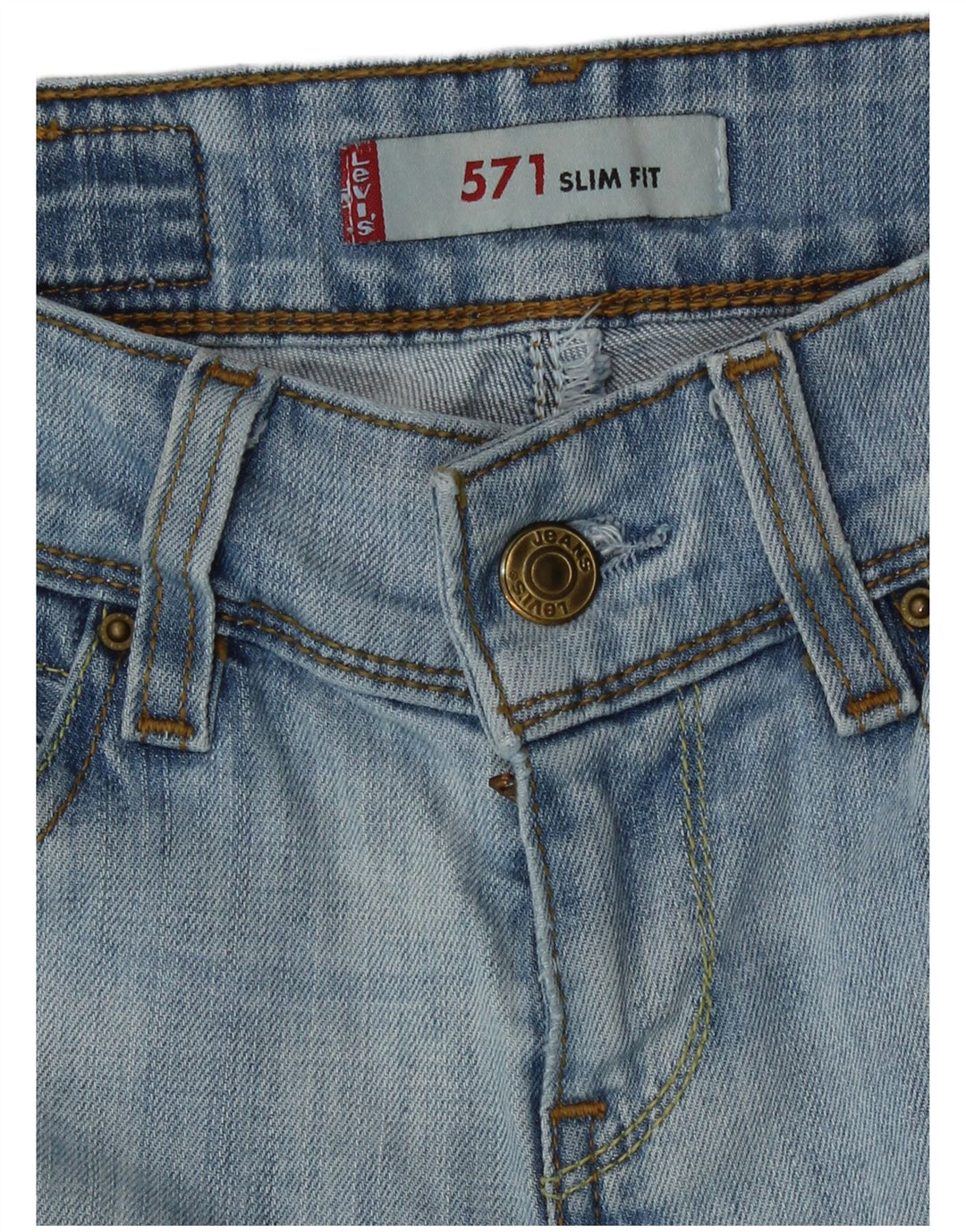 Levi's Dame 571 Slim Jeans med lav talje W25 L32 Blå
