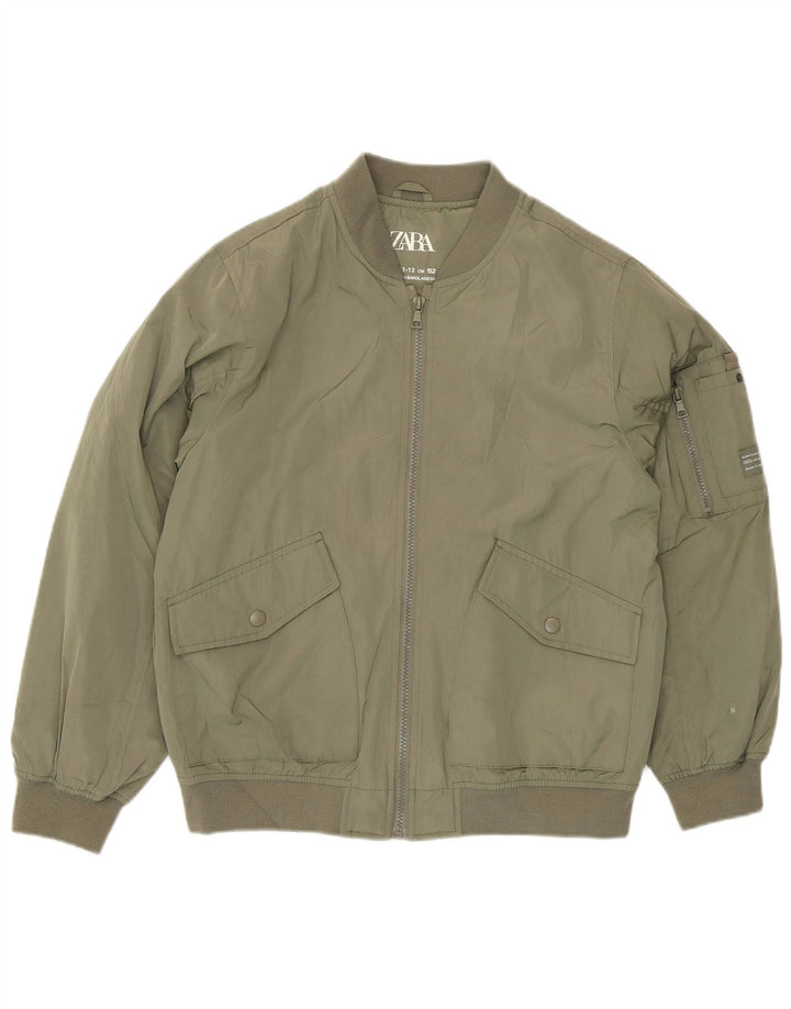 Zara Boys Bomber Jacket 11-12 år Khaki Polyester