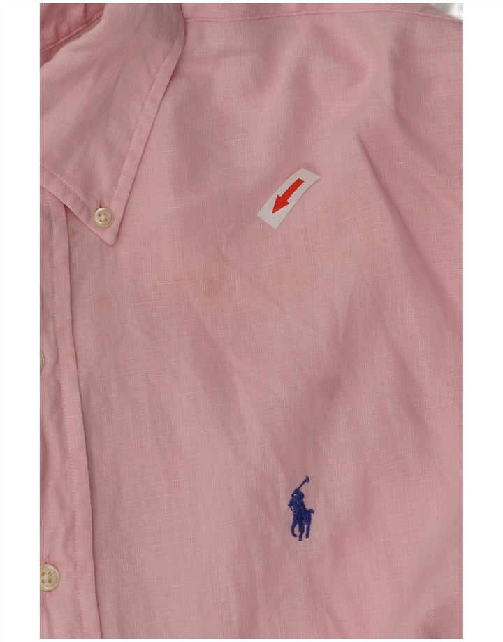 POLO RALPH LAUREN Herre Blake Oversized skjorte XL Pink Linen