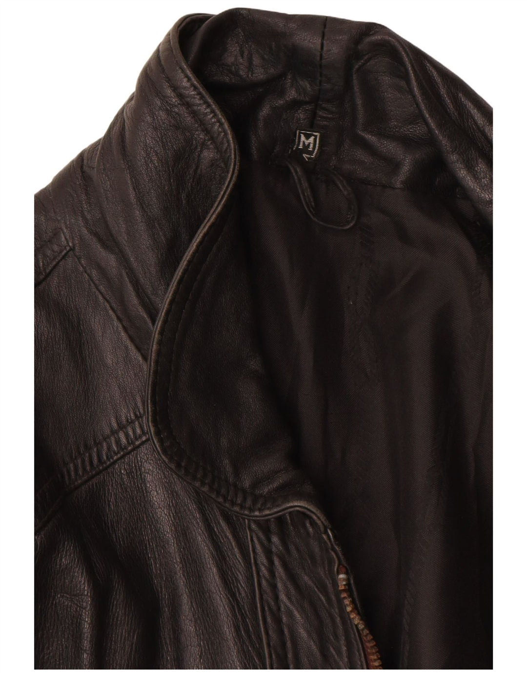 Vintage Herre Læderjakke UK 38 Medium Sort Læder