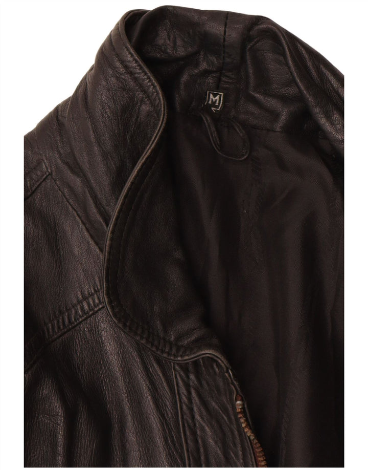 Vintage Herre Læderjakke UK 38 Medium Sort Læder