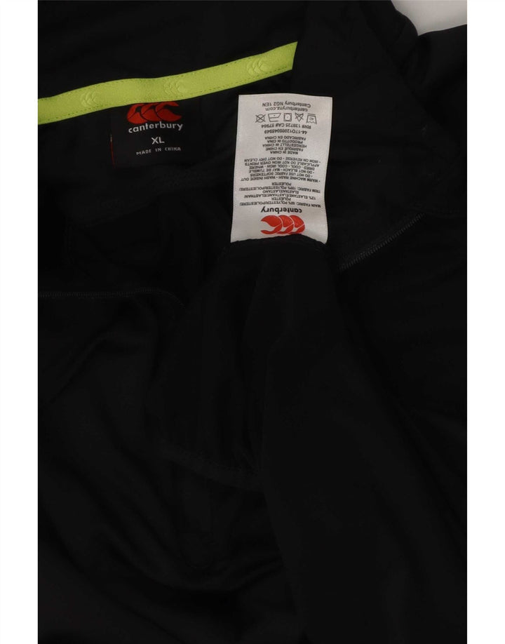 Canterbury Pullover med lynlås til mænd, træningsdragt XL sort polyester
