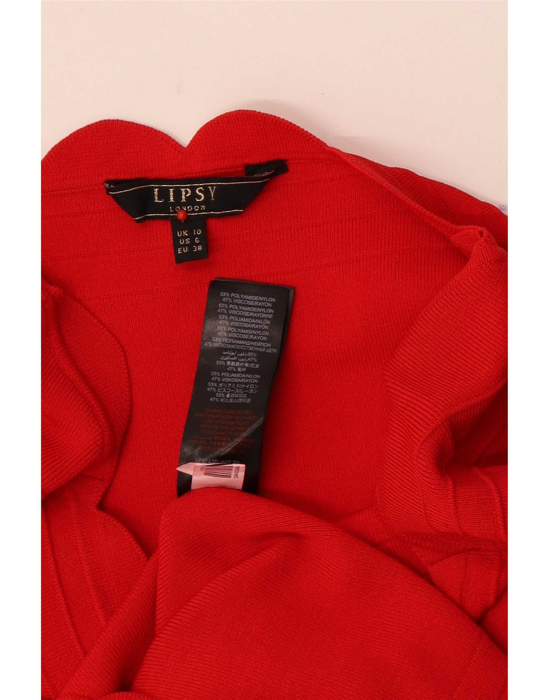 Lipsy Womens Bodycon Dress UK 10 Lille rød polyamid