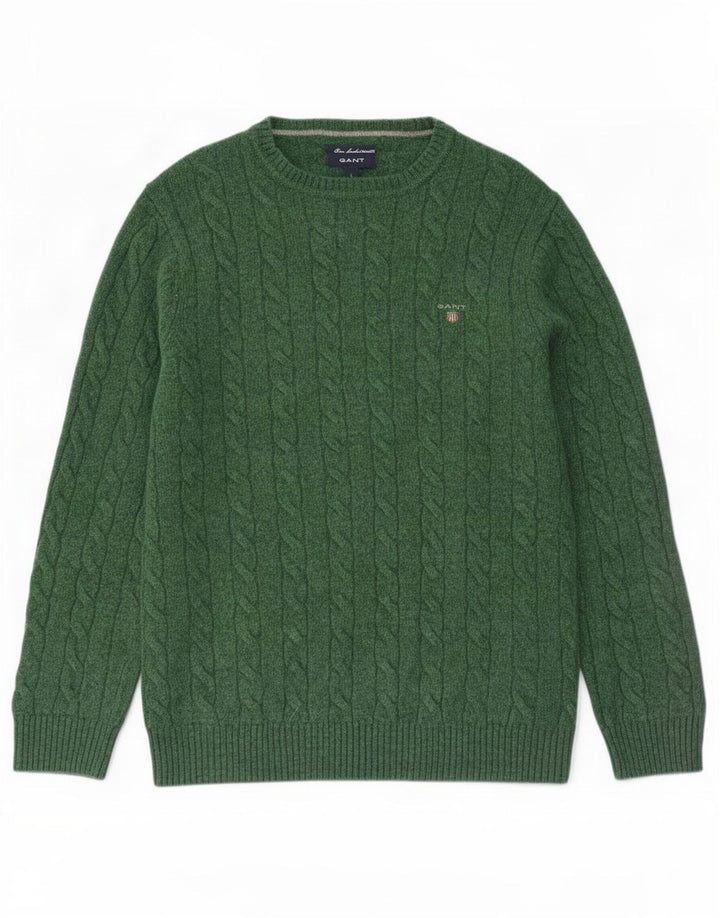 Gant Herre Boat Neck Jumper Sweater Stor grøn lammeuld